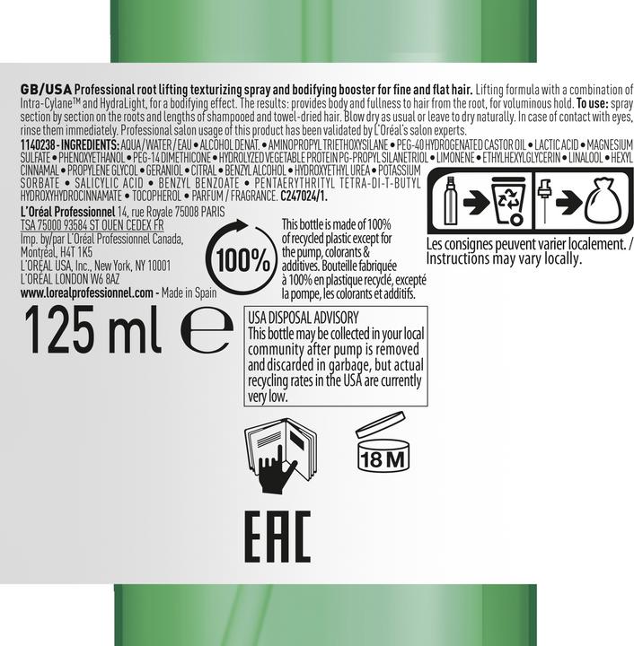 Immagine prodotto L'Oréal Professionnel Série Expert Volumetry - Spray professionale per le radici (125 ml)