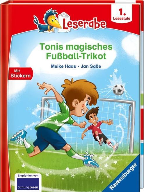 Immagine prodotto Ravensburger Tonis magisches Fussball-Trikot - lesen lernen mit dem Leserabe - Erstlesebuch - Kinderbuch ab 6 (Tedesco, Meike Haas, Jan Sasse, 2024)