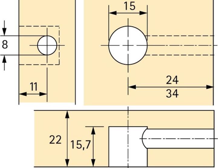 Image du produit Hettich Ferrement d'assemblage RASTEX 15 (Raccord de connexion, 1 pcs)