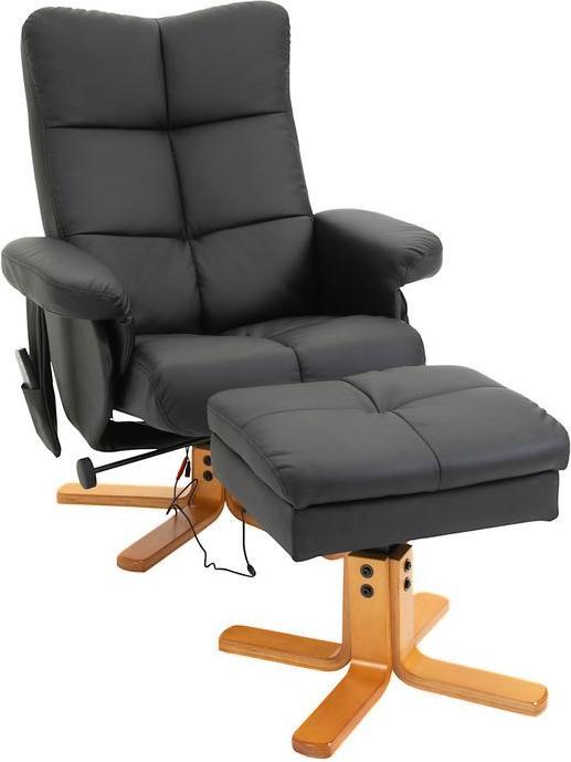 Swisshandel24 Relaxsessel Massagesessel mit Fusshocker Fernsehsessel 145°-Neigung Liegesessel mit 10 Vibrationpunk