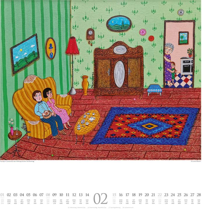 Image du produit Naive Malerei Kalender 2026 (48 x 54 cm, Couverture rigide, Allemand, Anglais, Français)