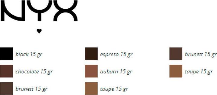 Valori nutrizionali e ingredienti NYX Professional Make-Up Riempire e sprimacciare (Nero)
