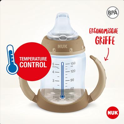 Actual product image NUK Disney Winnie the Pooh First Choice Baby Bottle Temperature Control, 150ml, 6-18 months, ros... (150 ml)