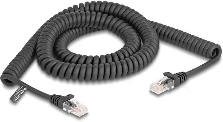 Delock RJ45 Spiralkabel Stecker zu Stecker Cat.5e 3 m schwar (UTP, CAT5e, 3.30 m)