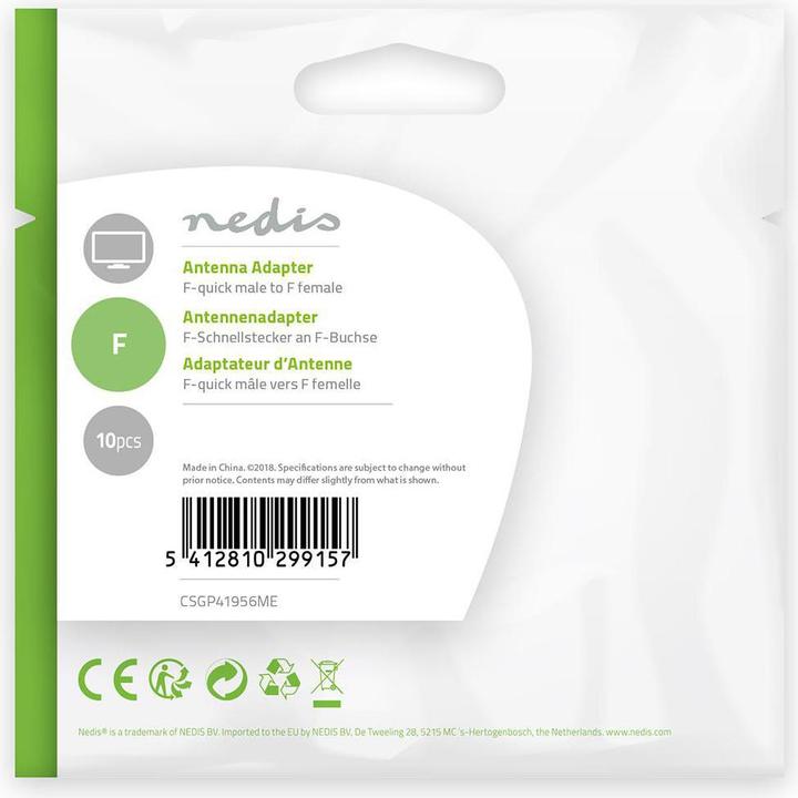 Immagine prodotto Nedis Adattatore Satellitare e antenna per spina F - F he (Cavi antenna)