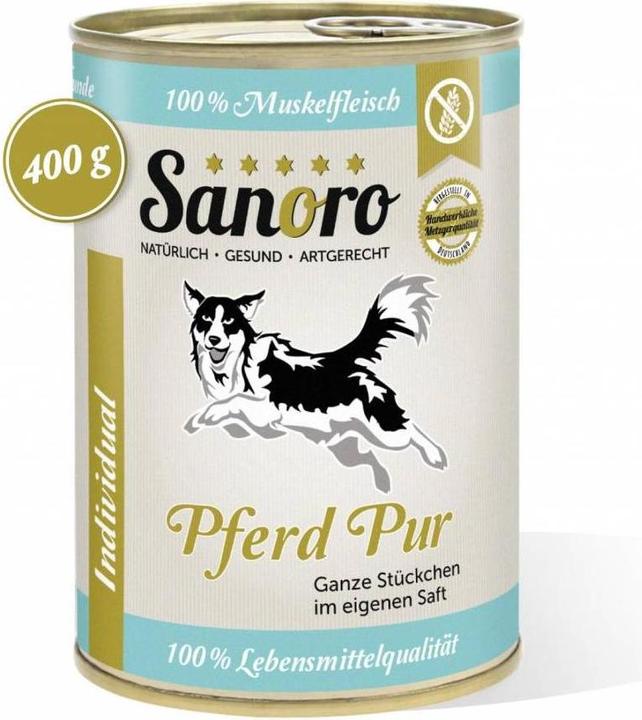 Produktbild Sanoro Muskelfleisch Pferd Pur Ergänzungsfutter (Senior, Welpe + Kitten, 6 Stk., 4800 g)