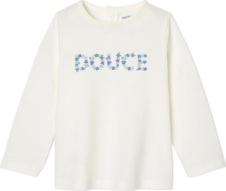 Vertbaudet Mädchen Baby Shirt mit Schriftzug, Bio-Baumwolle