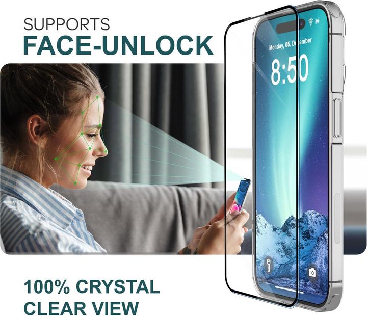 Produktbild Nalia 2x Schutzglas & 1x Schablone (2 Stück, Apple iPhone 15 Plus)