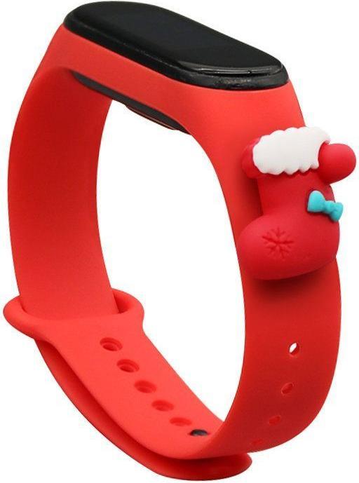 Immagine prodotto Hurtel Cinturino Xmas per Xiaomi Mi Band 4 / Mi Band 3 Bracciale di Natale in silicone rosso (calza) (Mi Volume 3)