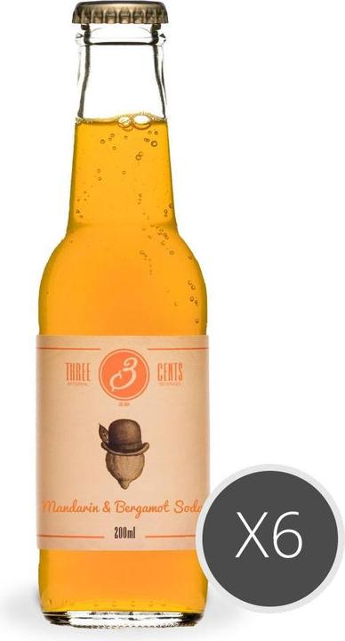 Produktbild Three Cents Mandarin & Bergamot Soda (6 x 20 cl)
