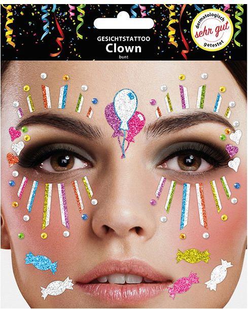 Produktbild Sombo Gesichts Tattoo Clown bunt