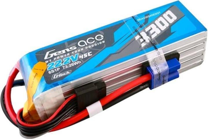 Actual product image Gens Ace G-Tech 3300mAh 22.2V 45C 6S1P Lipo Battery Pack with EC5 Plug (22.20 V, 3300 mAh)