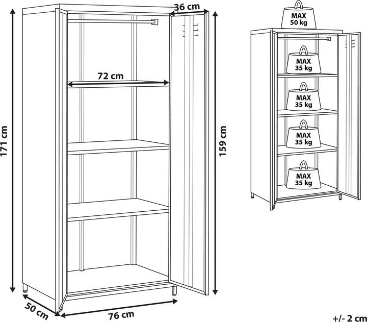 Immagine prodotto Beliani Varna (76 x 50 x 171 cm)