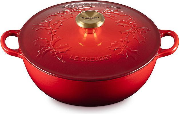 Produktbild Le Creuset Kochtopf Deckel LA MARMITE HOLLY Kirschrot (26 cm, Kochtopf, Gusseisen, Emaille)