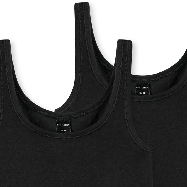 Actual product image Schiesser Pack of 6 Teens Girls 95/5 Organic Cotton Tops / Undershirts (164)