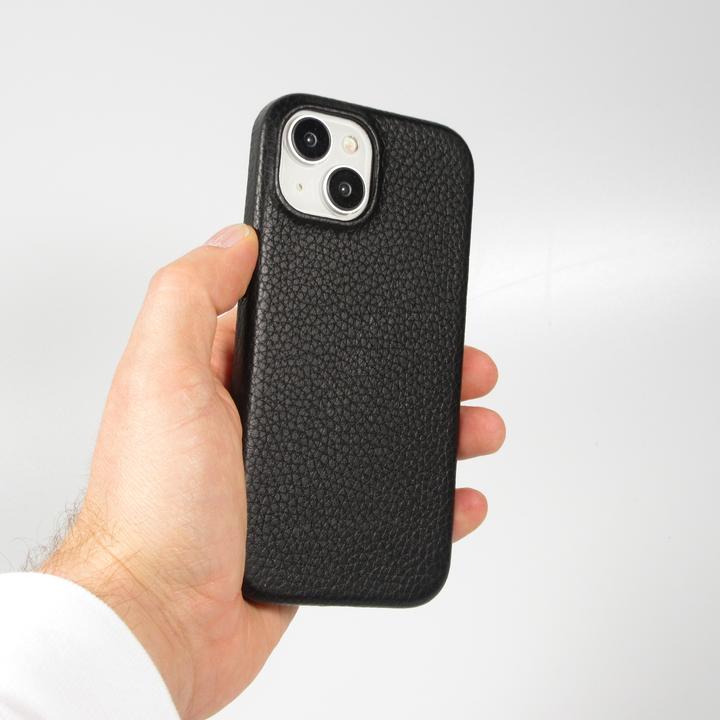 Actual product image PhoneLook Cover Fully grained luxury calfskin with metal buttons and MagSafe (Apple iPhone 15)
