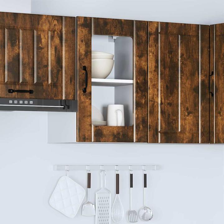 Immagine prodotto VidaXL Pensile da cucina con anta in vetro Lucca rovere fumé Pensile da cucina (40 x 31 x 60 cm)