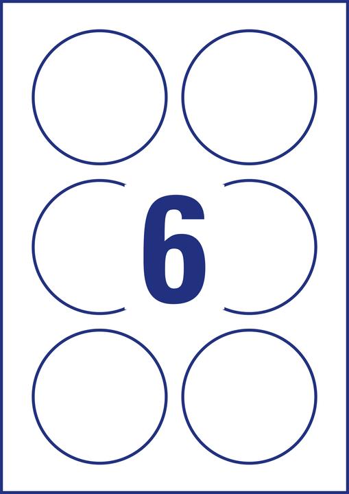 Actual product image Avery Zweckform identification labels, Diameter: 80 mm white, round, re-usable, paper blank