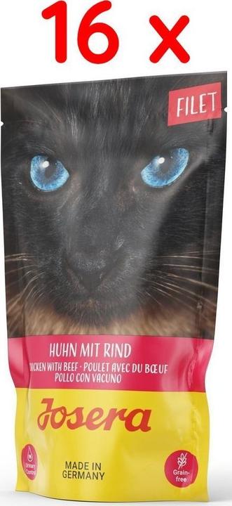 Immagine prodotto Josera Pollo con filetto di manzo per gatti 16x70g (Adulto, 16 pz., 1344 g)