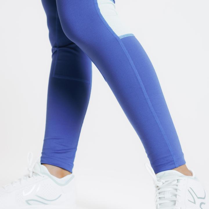 Fouganza Reitleggings 100 Light Kinder hellblau/graugrün