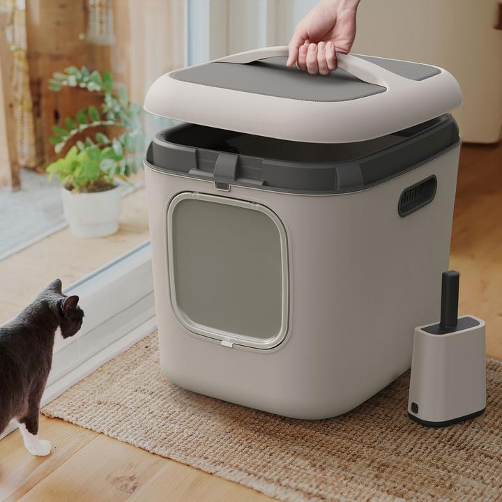 Actual product image Rotho BIALA XL cat litter tray (Cat litter tray open)