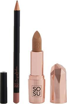 Sosu Cosmetics - Let Them Talk Nudist Lip Kit with Lipstick and Contour Pencil (Lip Kit)