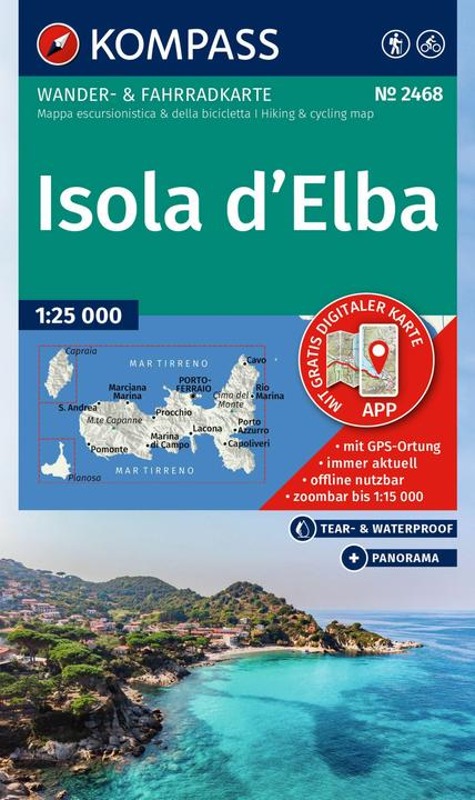 Image du produit Carte de randonnée 2468 Isola d' Elba 1:25.000