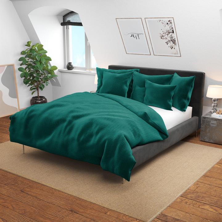 Produktbild Lotus Bettwaren Bettwäsche Satin Seersucker uni (Duvetbezug, 200 x 210 cm)