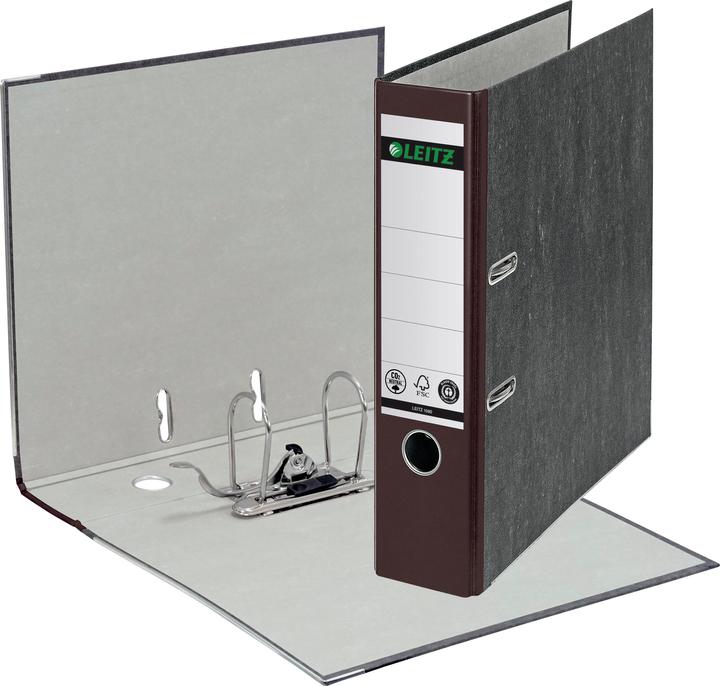 Immagine prodotto Leitz Cartella a nuvola in marmo, 180 gradi, DIN A4, 80 mm, dorso marrone, copertina in cartone, esterno (A4, 80 mm, 1 Pezzo/i)