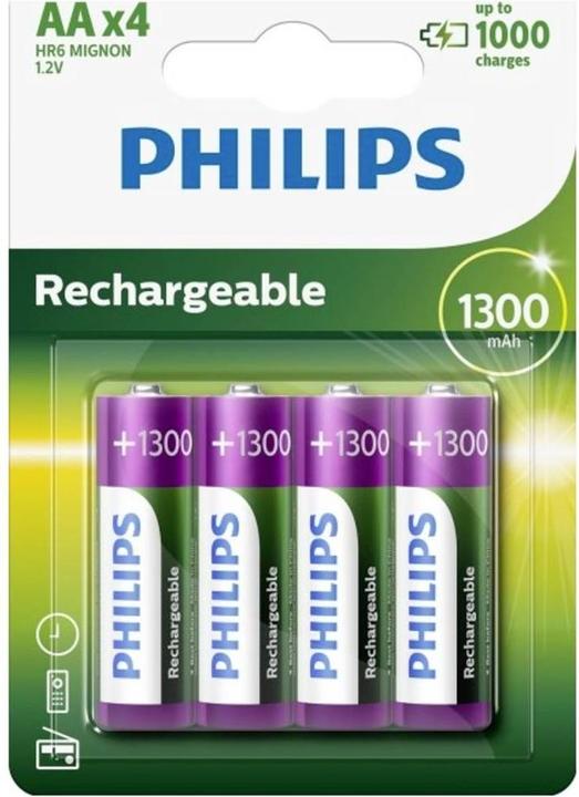 Philips Batterie Rechargeable (4 pcs, AA, 1300 mAh)