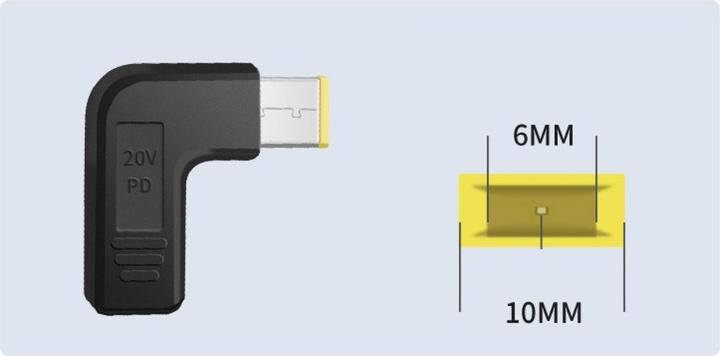 Produktbild PowerGuard USB-C to Lenovo Square Notebook PD Charger Adapter 65W 20V (10.5 x 4.2mm) (65 W)