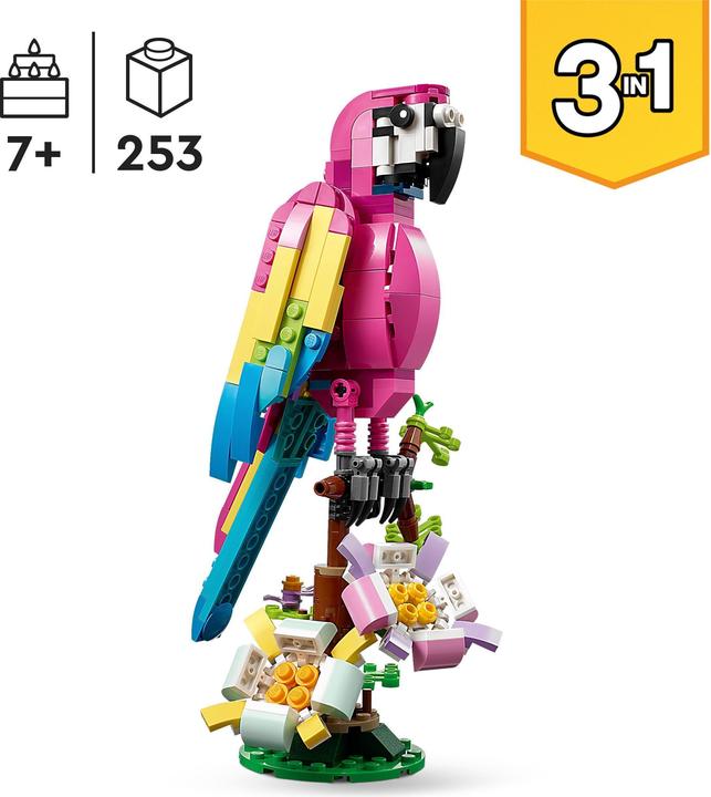 Immagine prodotto LEGO Pappagallo esotico rosa (31144, LEGO Creator 3-in-1)