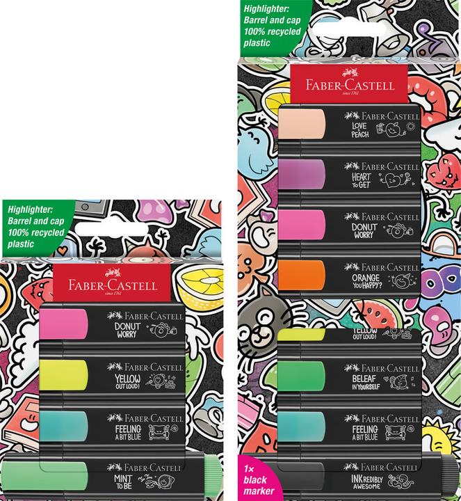 Image du produit Faber-Castell Surligneur 46 Graffiti (Jaune néon, Rose néon, Turquoise, Vert clair, 5 mm, 4 x)
