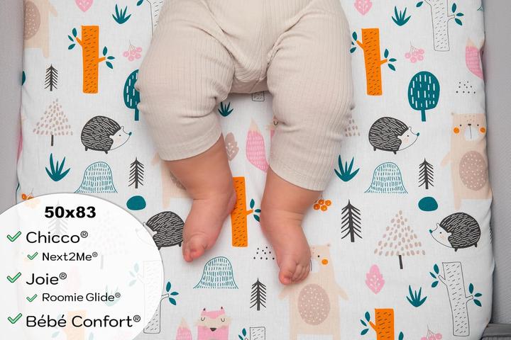 Produktbild ‎Lovely Hippo 3-teiliges Baby-Spannbettlaken-Set (50 x 83 cm)