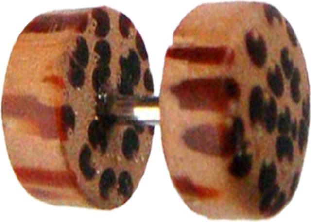 Actual product image Star Piercing Fake Plug aus Kokosnussholz (without brass, Organic)