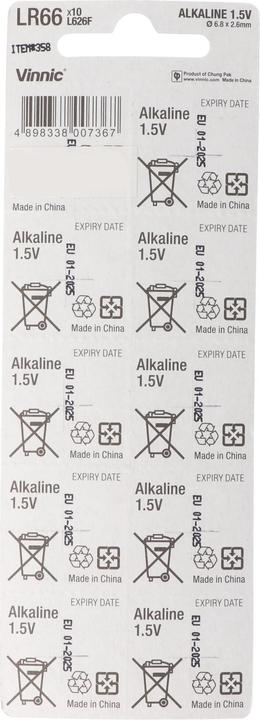 Produktbild Vinnic 10er Set AG 4, LR66, L626F, V376, V377, LR626 (10 Stk., Gerätespezifisch, 18 mAh)