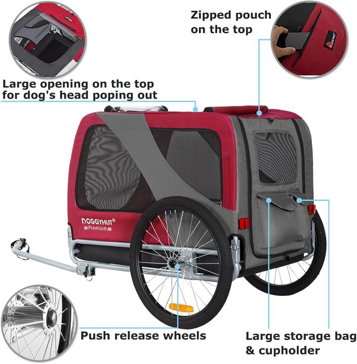 Image du produit Tiggo Premium XL Hundefahrradanhänger bis 45 kg