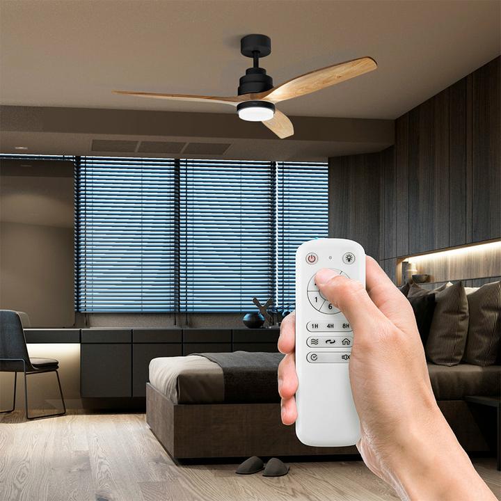 Actual product image Ufesa Nepal Ceiling Fan Inox/Oak 132cm LED (50.40 dB)