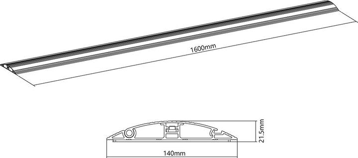 Immagine prodotto Multibrackets Canalina portacavi per ripiano superiore 139x1600, alluminio, nero (Tubazione, 160 cm)