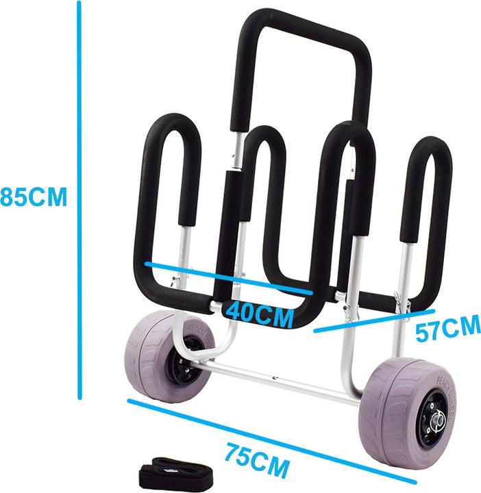 9WS Chariot alu 2 paddle roues basse pression spcial plage
