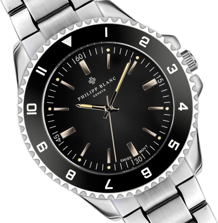 Actual product image Philipp Blanc watch avenches (Rotatable bezel, 42 mm)