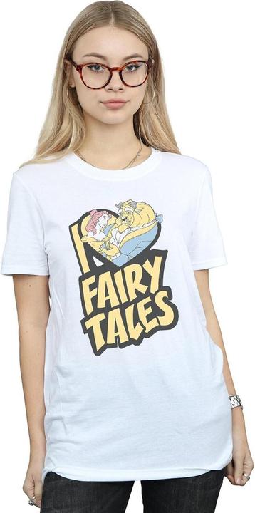 Actual product image Disney Womens/Ladies Beauty And The Beast I Love Fairy Tales Cotton Boyfriend T-Shirt (XXL)