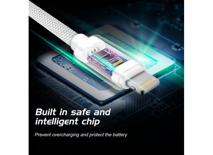 Actual product image Swissten Data cable textile USB / Lightning MFi 1.2 M (1.20 m, USB 2.0)