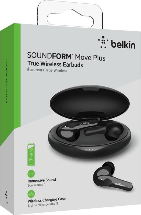Productafbeelding Belkin InEar SoundForm Move Plus True Wireless, sw. (5 h, Draadloze)