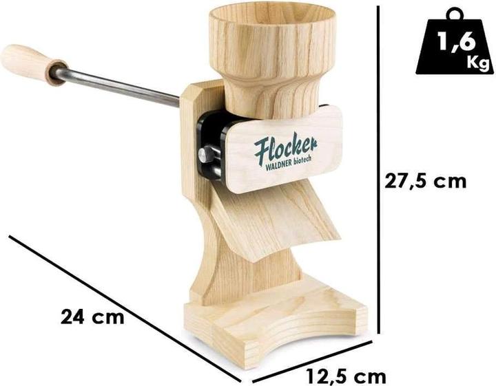 Image du produit Waldner Floconneuse 180 g Aplatisseur manuel de floconsRouleaux en acier inoxydable