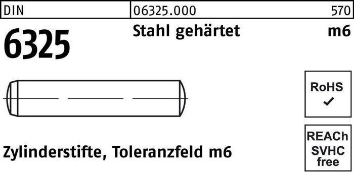 Actual product image Dowel pin DIN 6325 4 m6 x 45 Steel hardened Tolerance m6 DIN 6325