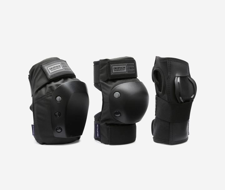 Immagine prodotto Decathlon Set di protezioni da skateboard per adulti a 3 pezzi Pad500 Nero (S, Esemplare unico)