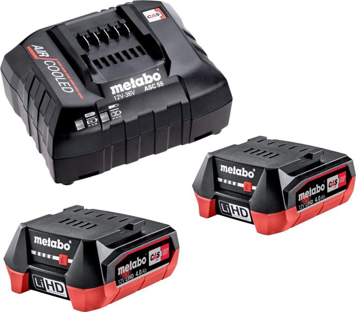 Actual product image Metabo 12V battery + charger Basic Set 2x battery 40 Ah (12 V)