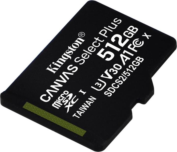 Immagine prodotto Kingston Canvas Select Plus (512 GB, microSDXC, U3, UHS-I)