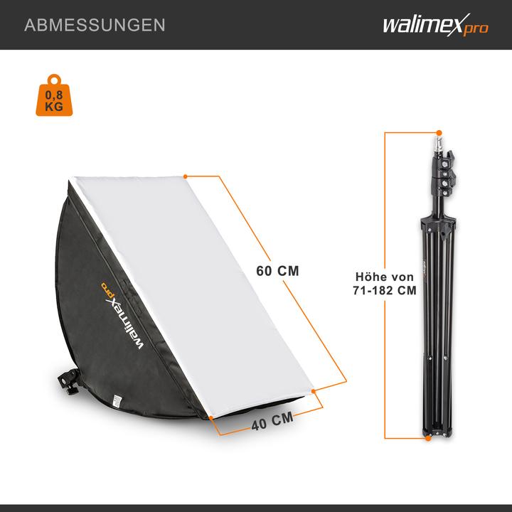 Produktbild Walimex pro 60W Softbox Bi Color Kit 2 (Softbox)